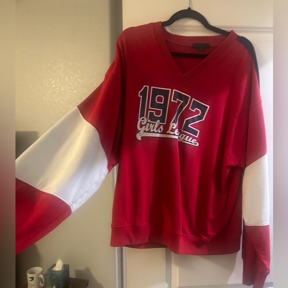 Red and White 1972 Girls League Sweatshirt